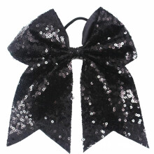 Xansema 6,5 ??inch pailletten haarelastiekjes elastische haarband lint grote cheer bow paardenstaart houder haarband voor dames meisjes kinderen tien