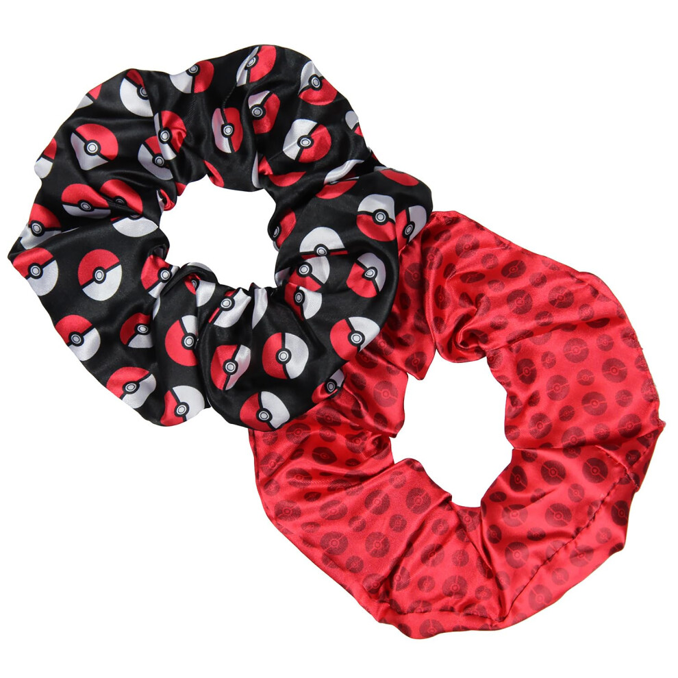 Pokemon Pokeball Scrunchie Set Hair Ties Hair Accessories For All Hair Types 2 PK  PainFree Removal For Braids Ponytails