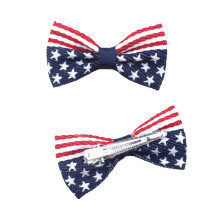 Aysekone 2 stks/pak Meisjes Amerikaanse Vlag Haarboog Haarspeldjes Vierde Juli Haaraccessoires Patriottische Haarelastiekjes Haarspelden