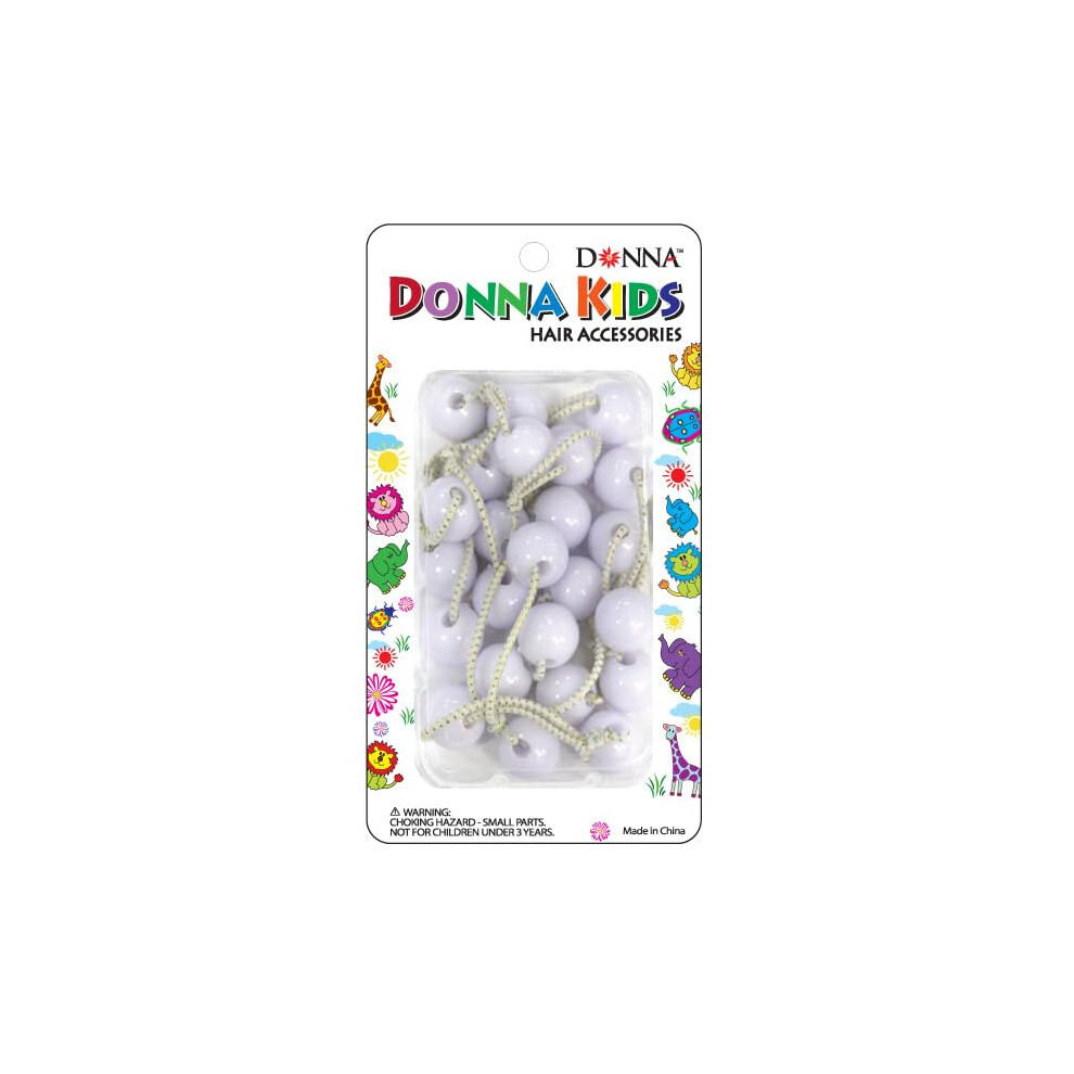 DONNA KIDS HAIR ACCESSORIES PONYTAIL BALL 12PCS WHITE