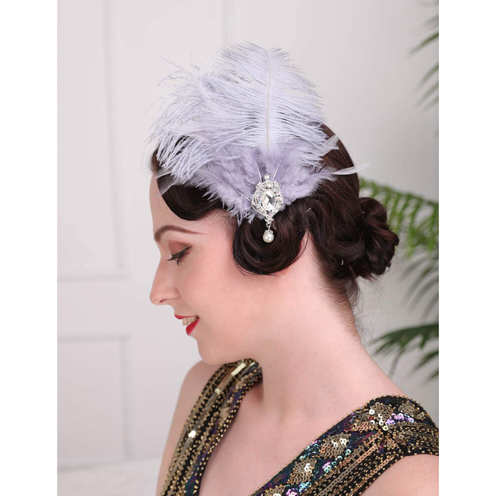 Aimimier Anni '20 Chieno Flapper Fare Feather Cap Cry Crystal Teardop Ruggire Accessori Per La Festa Del Festival Della Festa Proppa Parti Gioielli P