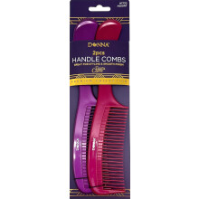 DONNA PREMIUM PEARL COMBO Handvat 2pcs KAMMEN Geschikt voor Alle Haartypes, Haarstylingkam voor Vrouwen, Mannen en Salon (Paars/Rood)