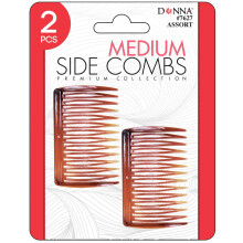 DONNA SIDE, POCKET COMBS Medium Side Combs Voor Alle Haartypes, Haarstylingskam Voor Dames, Heren, 1PC Bruin