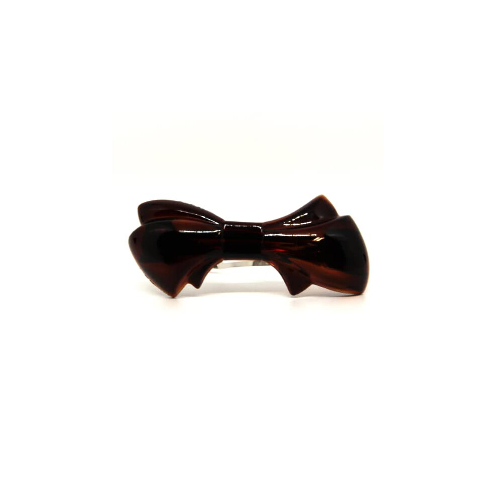 French Bow Knot 312 Inch Hair Barrette AY4 Brown 1