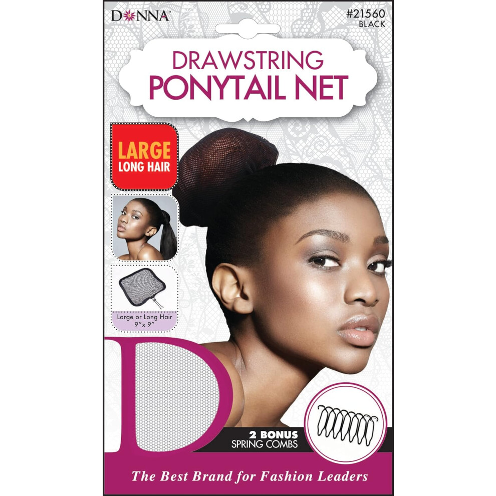 DONNA WIG CAP Drawstring Ponytail Net Hair Net Hairnet Bun Ballet Bun Ballet Hair Nets for Buns for Girl Bun Nets for Women for Ballet Large