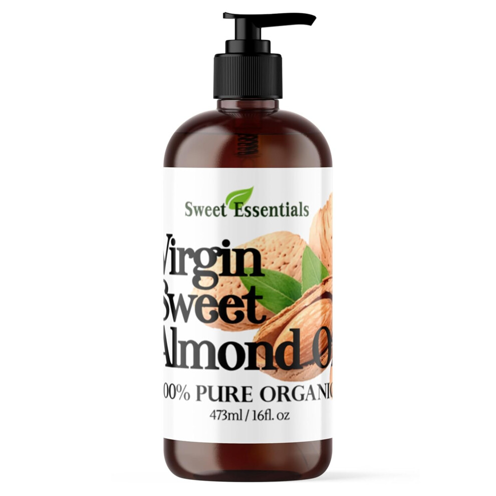 Sweet - Sweet Nothing Organic Unrefined Sweet Almond Oil Imported From Italy 100 Pure Cold Pressed Hexane Free Great For Hair Skin Nails Carrier Oil 16 Fluid Ounces