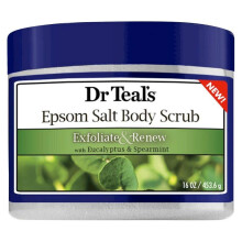 Dr Teal's Exfoliar & Renew Eucalipto i mięta zielona Epsom Sal Kapral peelingujący 16 uncji