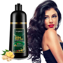 Shampooing nielies 3 en 1 shampooing de teinture de cheveux noirs pour hommes et femmes couverture de cheveux gris 16,9 fl oz