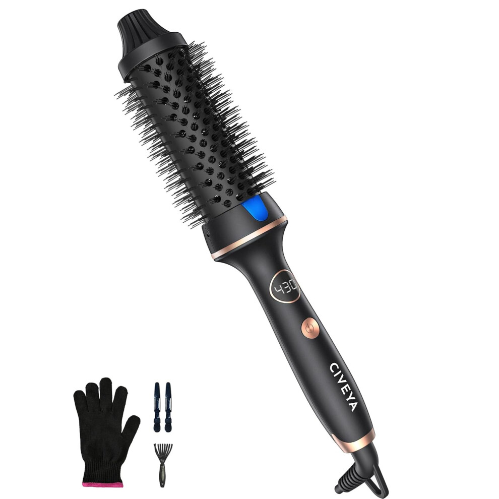 Civeya Thermal Brush For Blowout Look 1 12 Inch Heated Round Brush Styler Negative Ion Thermal Round Brush Curling Iron