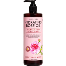 PHARM TO TABLE Hydraterende rozenolie body wash voor dames en heren - Hydrateert en verheldert de huid Sulfaatvrij 100% dierproefvrij 480ml