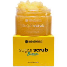 Sugaring NYC Nawilzajaco-Zluszczajacy peeling do ciala Signature - Jedwabiscie gladka skra i zapobieganie wrastaniu wlosw (Going Bananas)
