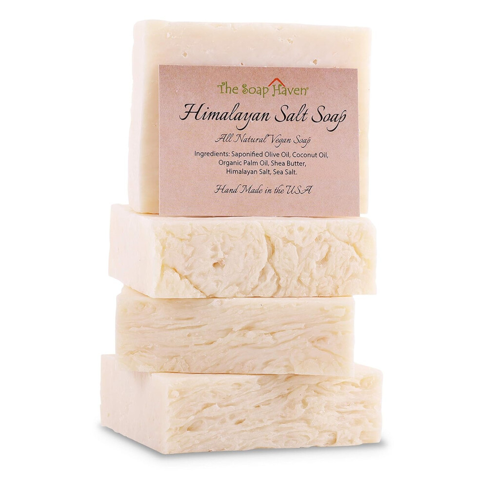 The Soap Haven Himalayan Salt Soap Bars With Sea Salt Shea Butter 4 Soap Bars Handmade In Usa All Natural Nongmo Unscented 45 Oz Each