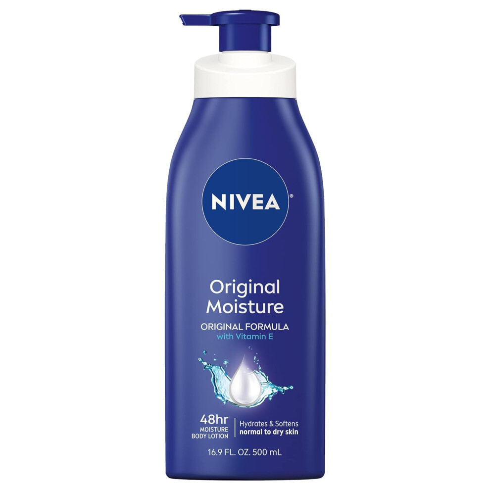 NIVEA Original Moisture Body Lotion with Vitamin E Body Lotion for Dry Skin 169 Fl Oz Pump Bottle
