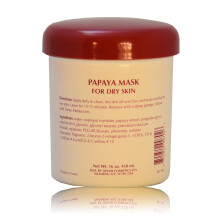 Dinur Cosmetics papaijanaamio normaalille/kuivalle iholle kosteuttava ja ravitseva kasvohoito papaijauutteella, syvähuokosten puhdistusaine 16 oz. 4