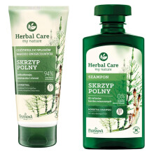 FARMONA Herbal Care: Horsetail shampoo (330 ml) & Horsetail conditioner (200 ml) - for damage hair. Product from Poland.