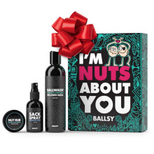 Ballsy Nuts About You Sack Pack Heren Fresh Kit Cadeau voor Valentijnsdag Inclusief Ballwash Sack Spray en NutRub Ocean & Air