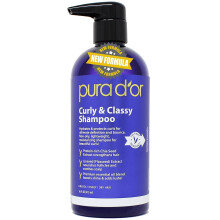PURA D'OR Curly & Classy Shampoo (16oz) mit Arganl, Rizinusl, Geranienl und Bergamotte nhrende und feuchtigkeitsspendende Formel fr ppige Loc