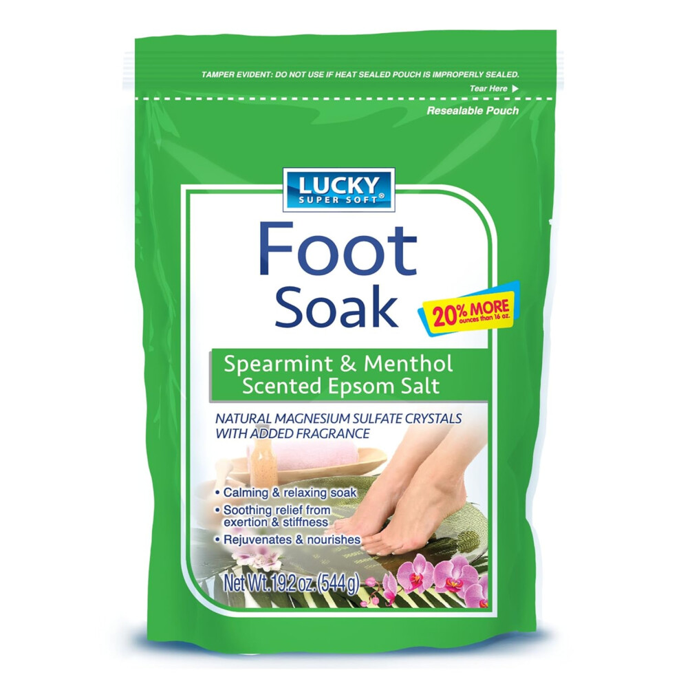 Lucky Super Soft Foot Soak Spearmint Menthol Epsom Salt 192 Ounce