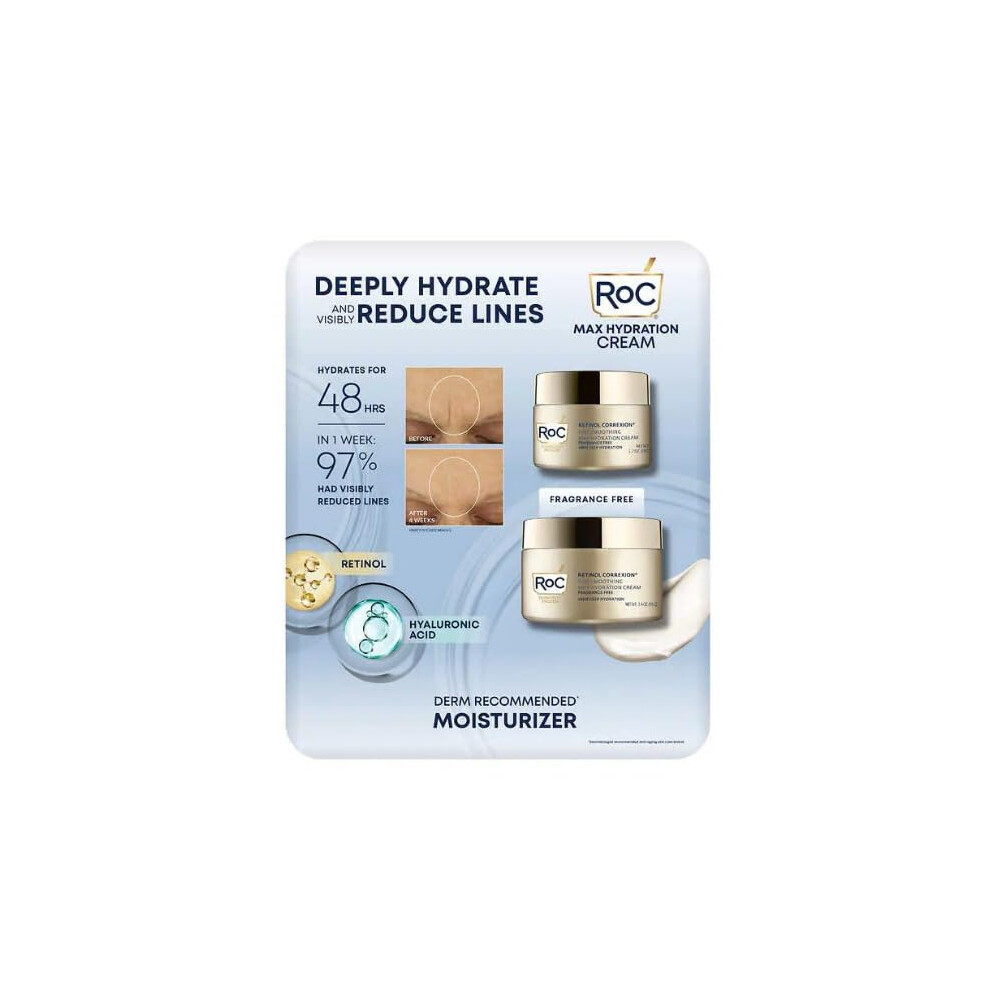 RoC Retinol Correxion Line Smoothing Max Hydration Cream 2 pack  17 oz  34 oz 51 oz total