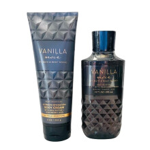 Bath & Body Works Vanilla Noir 3-in-1 haar-, gezichts- en lichaamswas- en lichaamscrme voor heren, 2-delige set
