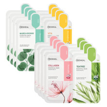 Mediheal Sheet Mask New Essential HERO 16 pakkaus (Collagen Tea Tree Madecassoside Vita) | Korean Skincare Facial Sheet Mask Combo Kbeauty Korean Gla