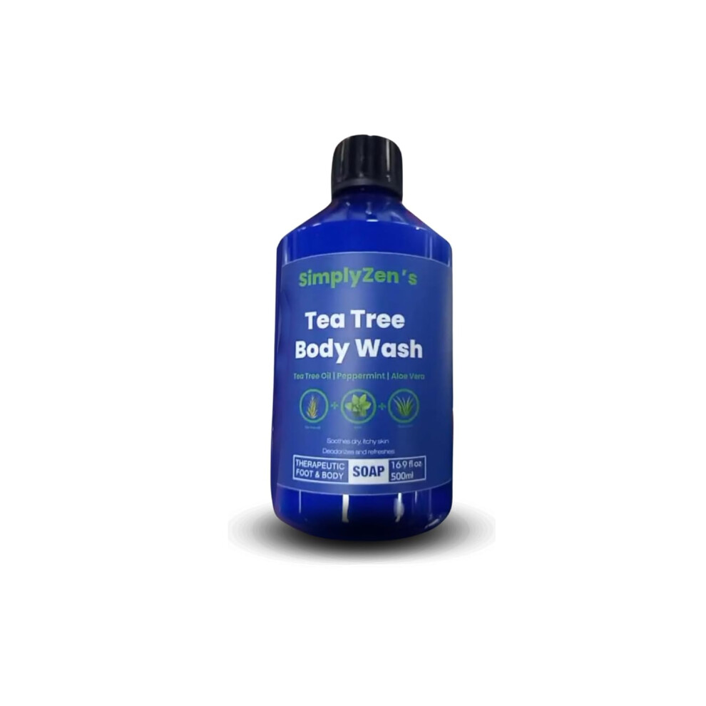 Simplyzen Tea Tree Oil Body Wash Soap With Peppermint And Aloe Vera Helps Body Odor Ringworm Skin Irritations 1