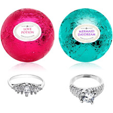 Mermaid Love Potion Badebomben-Geschenkset mit 2 St   ck, jeweils mit Ring   berraschung im Inneren, hergestellt in den USA