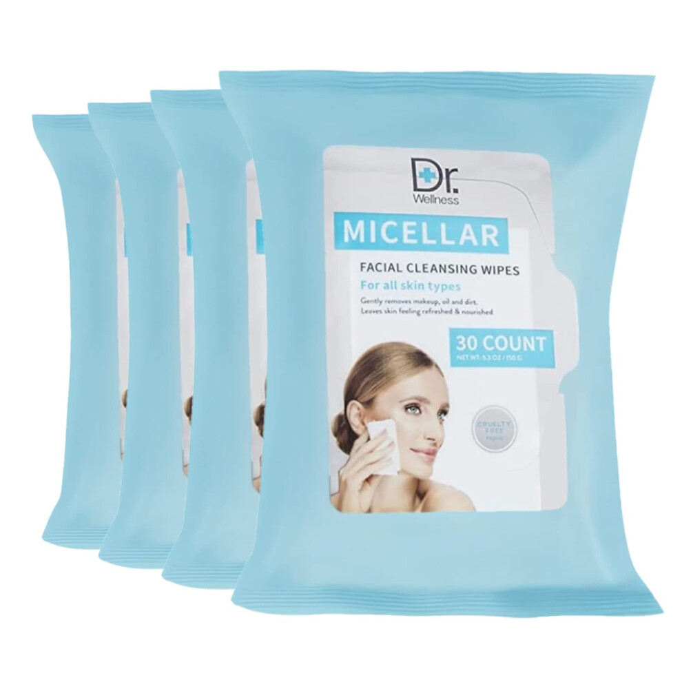 Dr. Wellness Sanfte Reinigungst Cher F R Das Gesicht, Verschiedene Packungen F R Alle Hauttypen, 30 St Ck (4Er-Pack), Mizellen-image