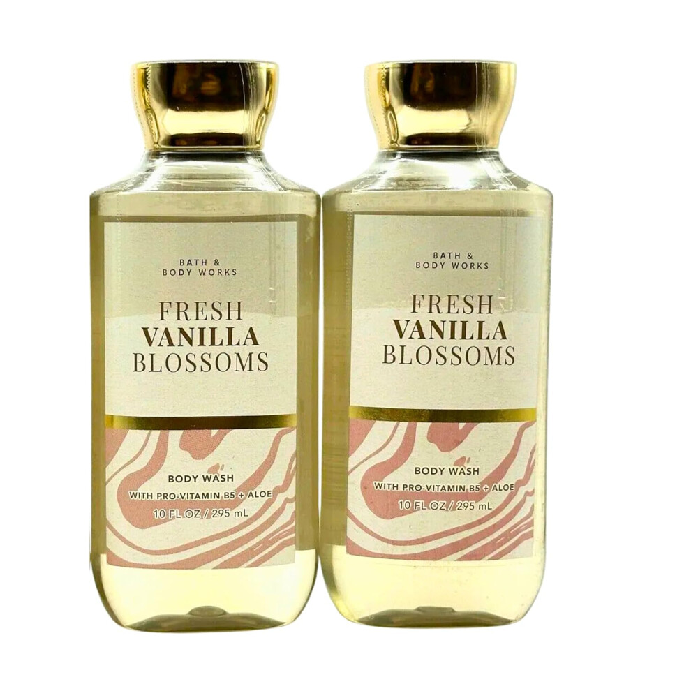 Bath  Body Works Shower Gel Set of 2 Bottles Each Bottle 10oz Fresh Vanilla Blossoms-image-OPC-PGJ7TDR-NEW