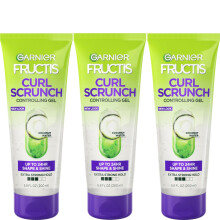 Garnier Fructis Style Curl Scrunch Controlling Gel for Shape & Shine 6.8 Fl Oz 3 Count (Packaging May Vary)