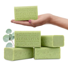 Australische botanische zeep eucalyptus met citroenlimoen en petitgrain 6,6 oz luxe zeeprepen verrijkt met sheaboter, pakket van 4