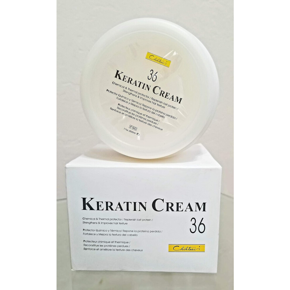 Chihtsai No36 Keratin Cream 17Oz500ml Chemical Thermal Protector Replenish Lost Protein Strengthens Improves Hair Texture