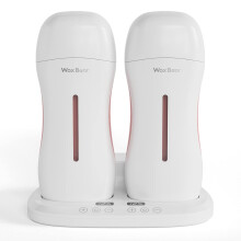 Wax Bear Roll On Wax Warmer met dubbele rol voor zachte waspatronen Magnetische verwarmingsbasis voor ontharing thuis of in de salon (wit)