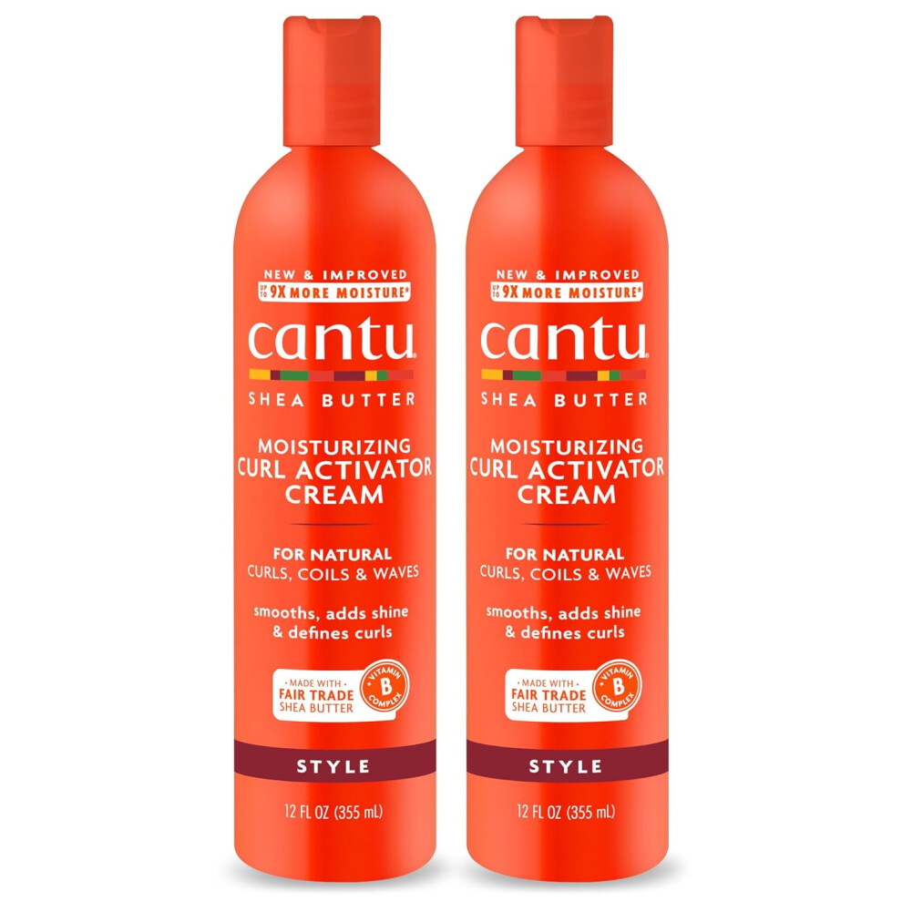 Cantu Moisturizing Curl Activator Cream for Natural Hair with Pure Shea Butter 12 fl oz Pack of 2 Packaging May Vary