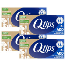 Q-tips Cotton Swabs Eco-Friendly Strumento per Casa e Bellezza in Cotone Organico, 400 Pezzi (4 Confezioni)
