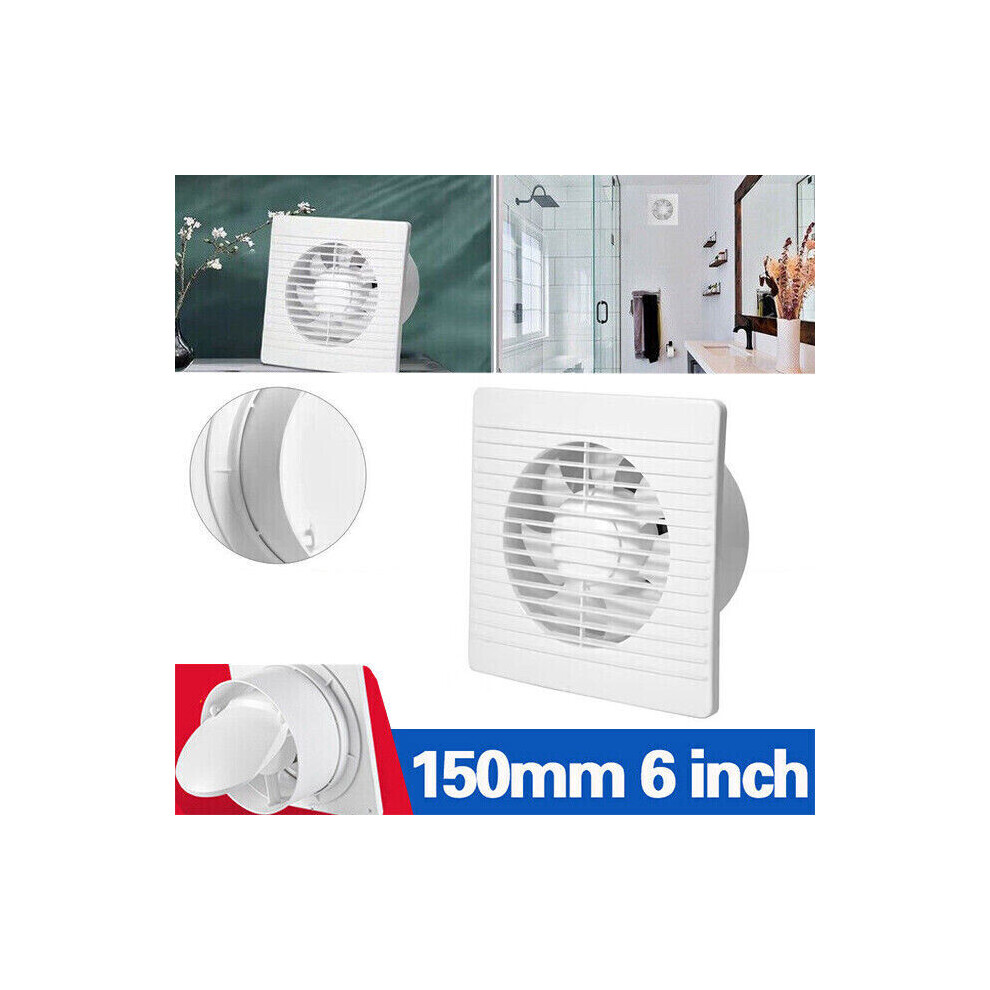 150MM 6 inch Extractor Fan for Kitchen Bathroom Toilet Indoor White Standard