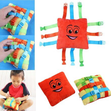 Children Buckle Cushion Baby Learning Life Skills Toys Soft Plush Educational