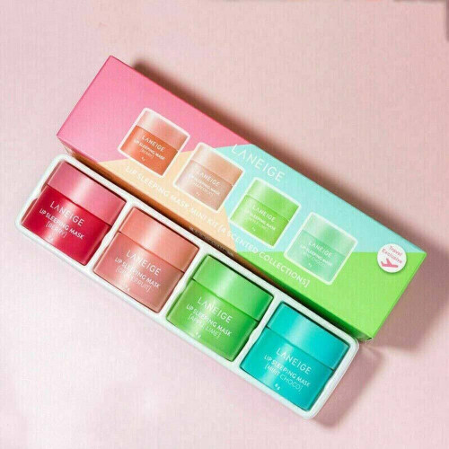 4pcs Lip Sleeping Mask Mini Set Hydrated Maintenance Lip Balm Mask