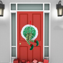 MDSRJONE Der Grinch stahl Weihnachten Beine Plüsch Spielzeug Puppe Weihnachtsbaum Kranz Dekoration Requisiten