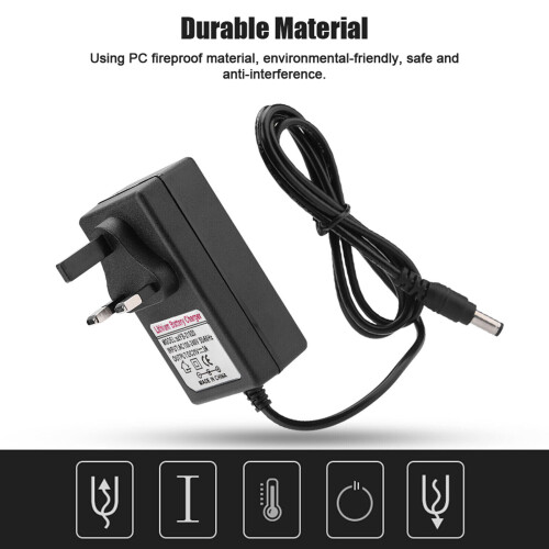 DC 21V 2A Charging Adapter Power Supply Battery Charger UK Plug Black AC100-240V