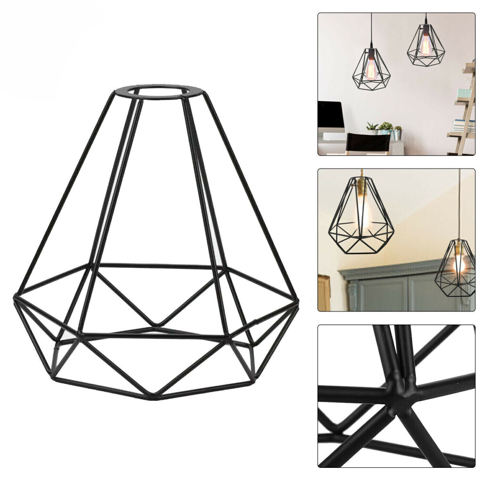 Metal Pendant Light Shade Ceiling Industrial Geometric Wire Cage Lampshade