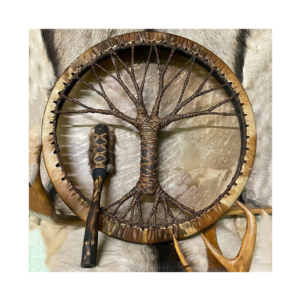 Mdsrjone Shaman Drum Siberian Drum Spiritual Music Drum With Tree Of Life Handmade Craft