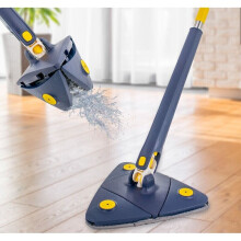 360 einstellbarer Reinigungsmopp Dreieck Wiederverwendbar Nass Trocken Verdrehen Selbst Wringend Mop