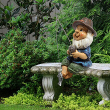 Runmeihe Angeln Gnom Statue Garten Dekoration Harz Zwerg Kreativität im Freien