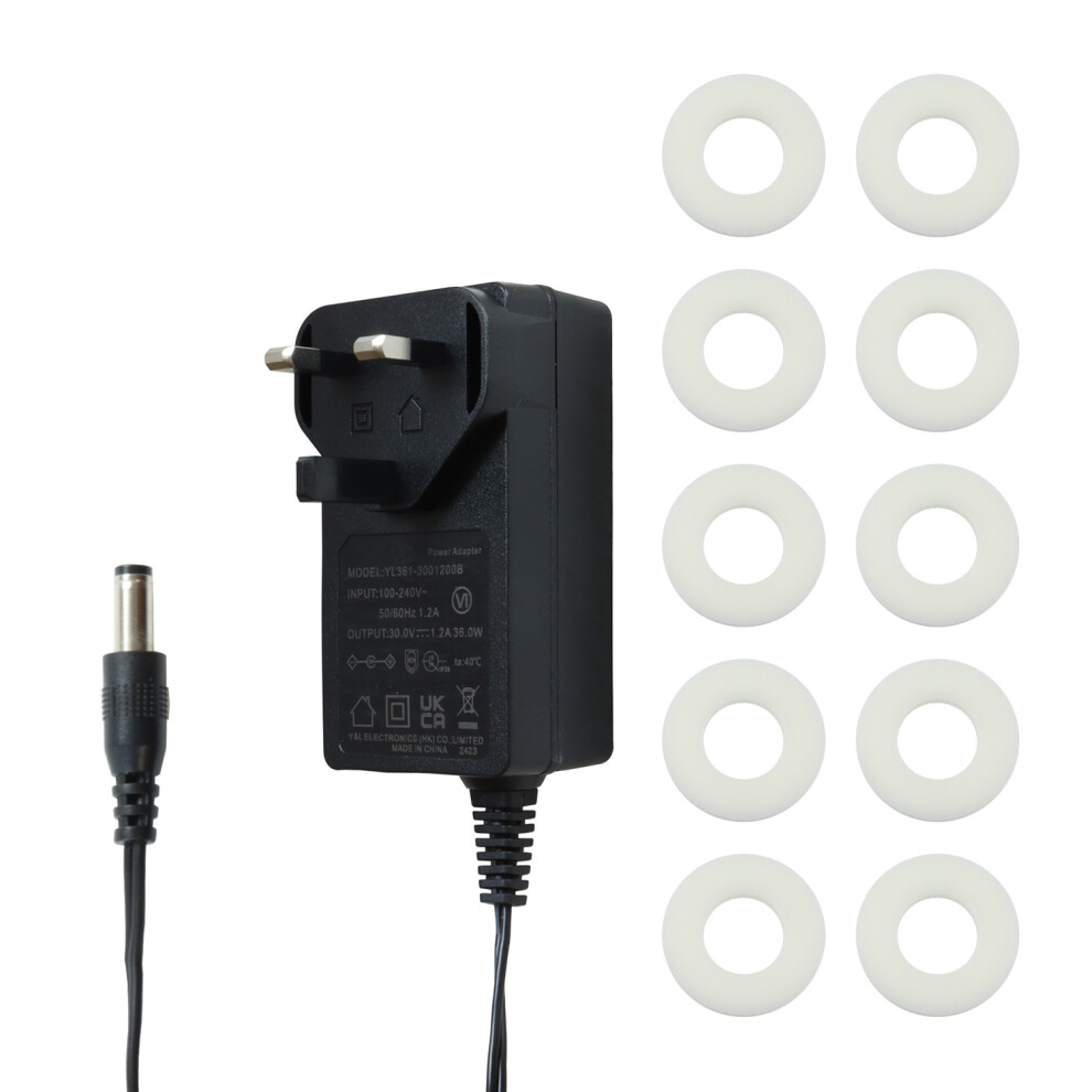 Reliapart 3-Pin Battery Charger &Rose Scented Pods For Numatic Henry Quick
