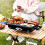 Living And Home Portable Tabletop BBQ Grill Smoker with Lid 1