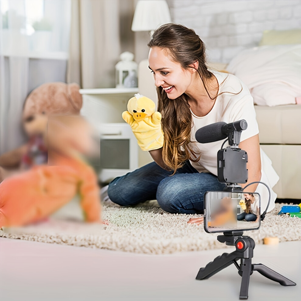 3 in 1 Vlog Kit LED Light + Microphone + Tripod