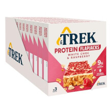 JC's Trek High Protein Flapjack White Chocolate Raspberry - Gluten Free - Plant Based - Vegan Snack - 50g x 36 bars