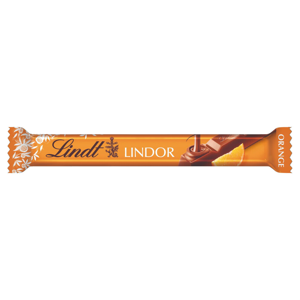 Lindt Lindor Milk Orange Chocolate Snacking Bar (Pack Of 24)