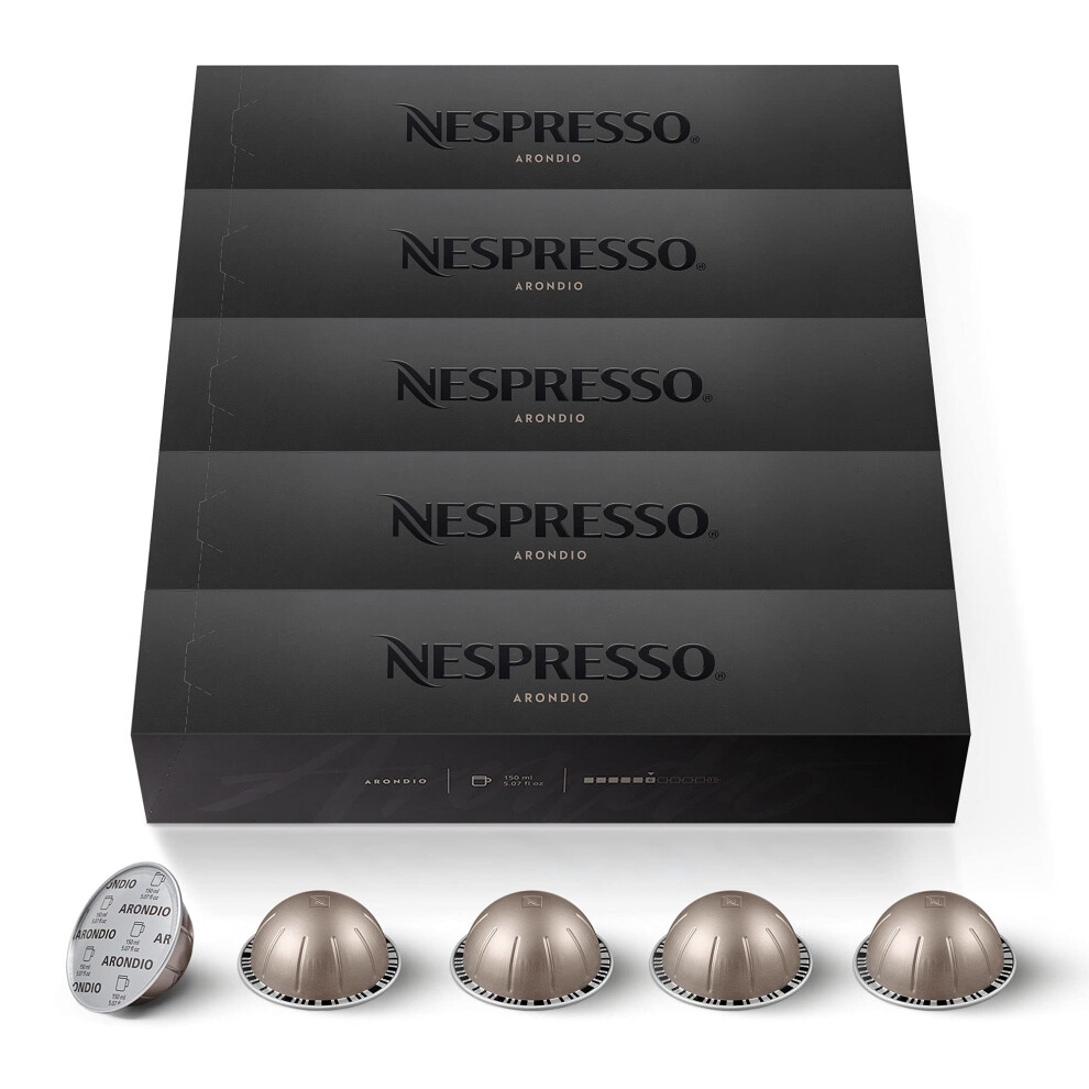 Nespresso Vertuo - 50 Arondio Capsules - Intensity 6 - For Gran Lungo 150Ml - (5 Cases Of 10)